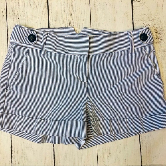 Nautical Striped Seersucker Chino Shorts by Express - Picture 5 of 11